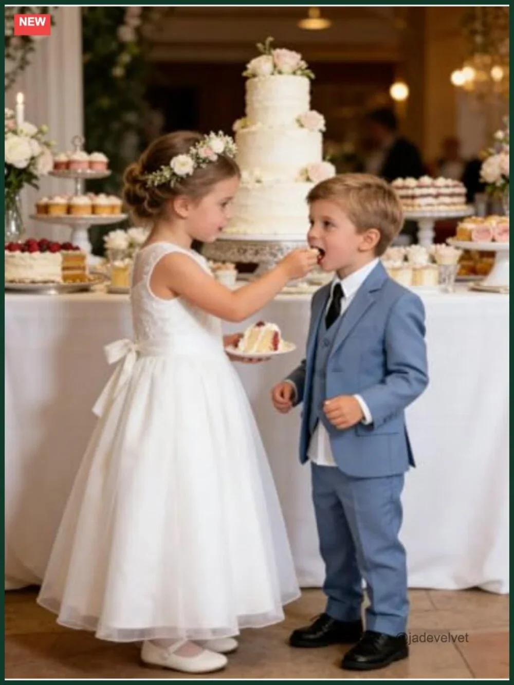 Boys Wedding Formal Suit Set 5 Piece Jacket Vest Pants with Shirt and Tie